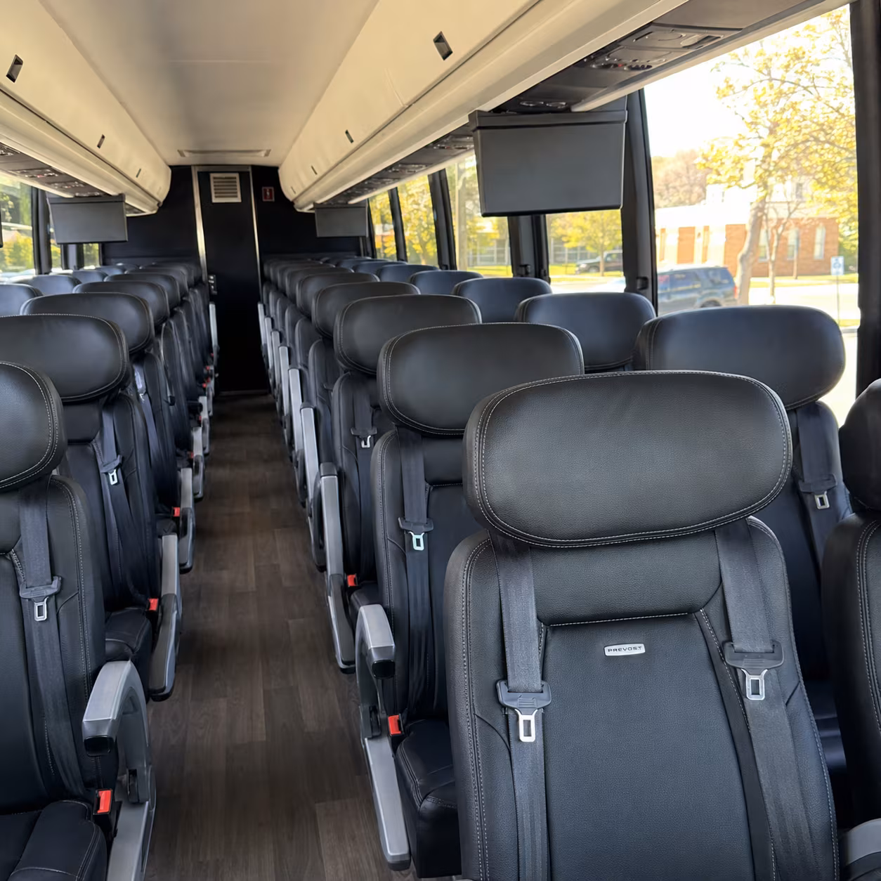 washington 45 passenger charter bus inside