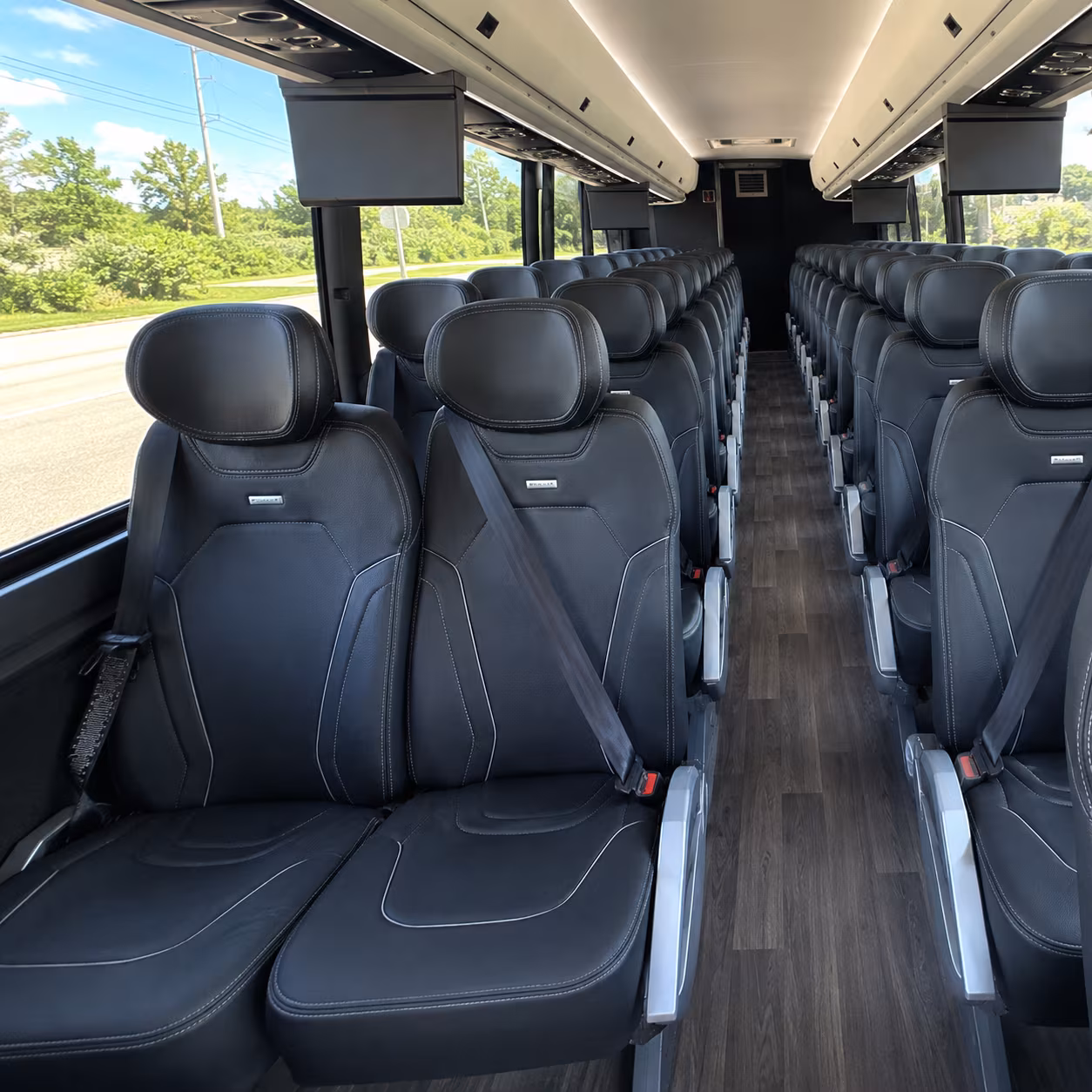 washington 47 passenger charter bus inside