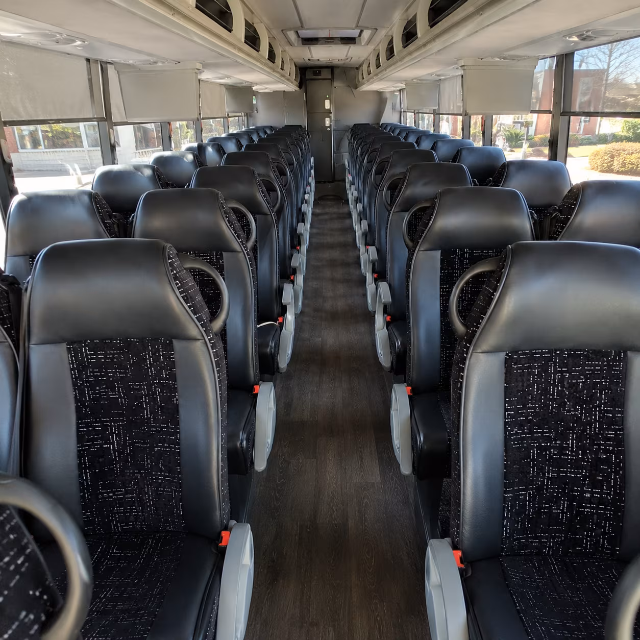 washington 54 passenger charter bus inside